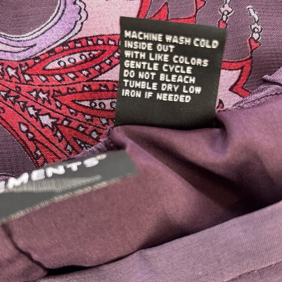 VTG Womens Med Boho Maxi Skirt Paisley Purple Red Beaded Hippie Gypsy Festival - Picture 5 of 13